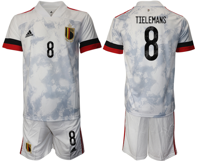 Men 2021 European Cup Belgium away white #8 Soccer Jersey